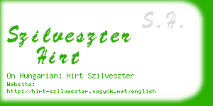 szilveszter hirt business card